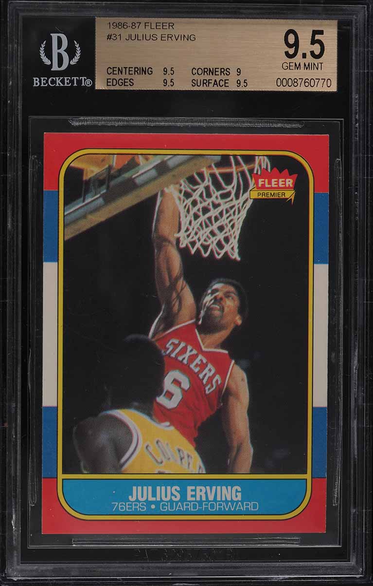 1986 Fleer Basketball Julius Erving #31 BGS 9.5 GEM MINT