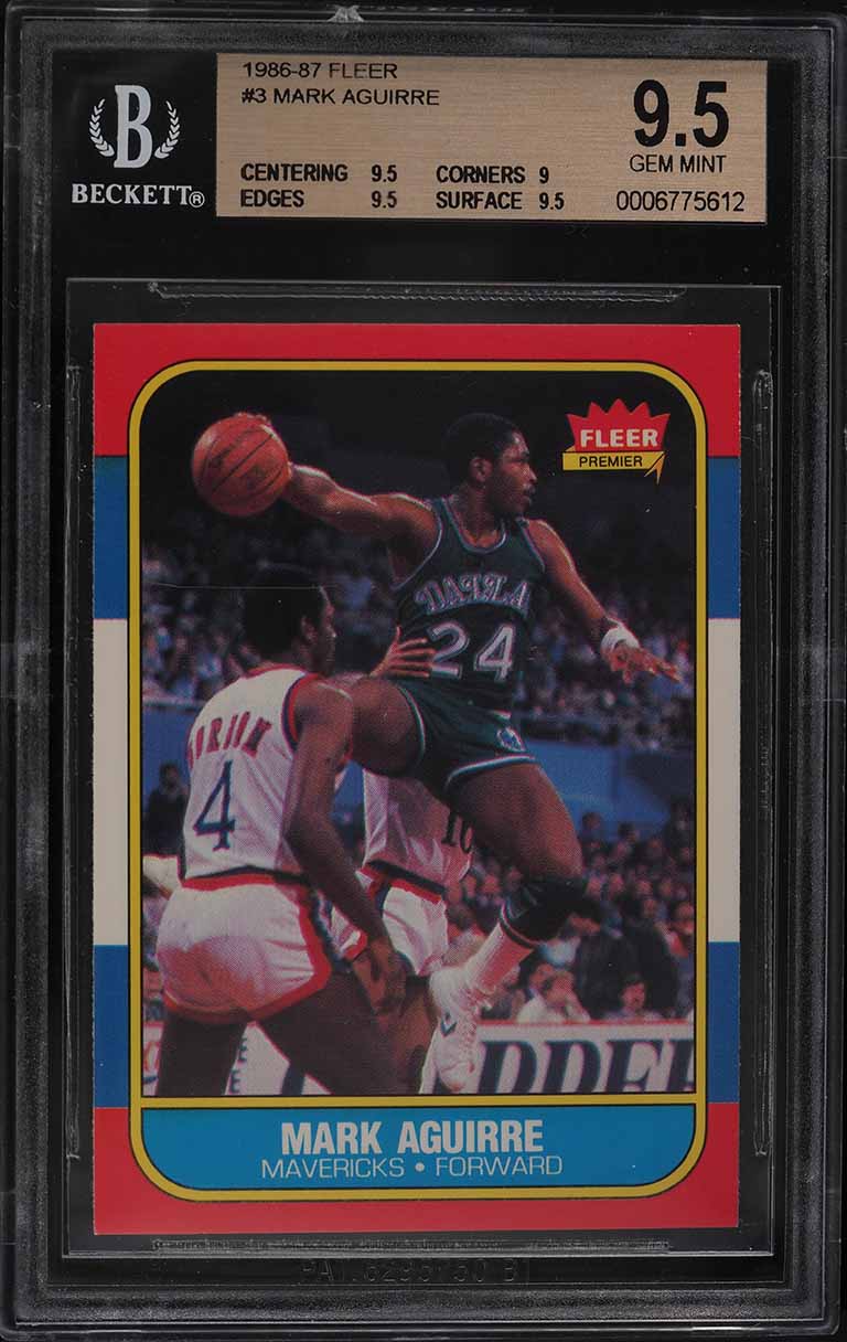 1986 Fleer Basketball Mark Aguirre #3 BGS 9.5 GEM MINT