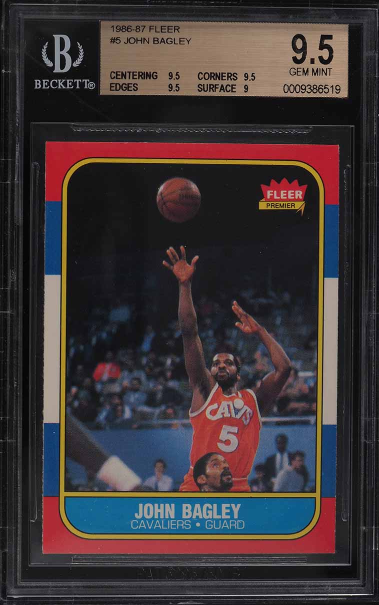 1986 Fleer Basketball John Bagley #5 BGS 9.5 GEM MINT