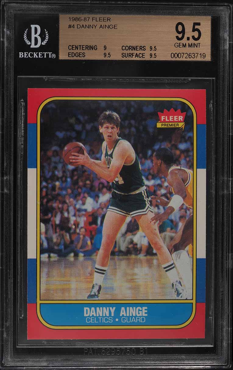 1986 Fleer Basketball Danny Ainge ROOKIE #4 BGS 9.5 GEM MINT