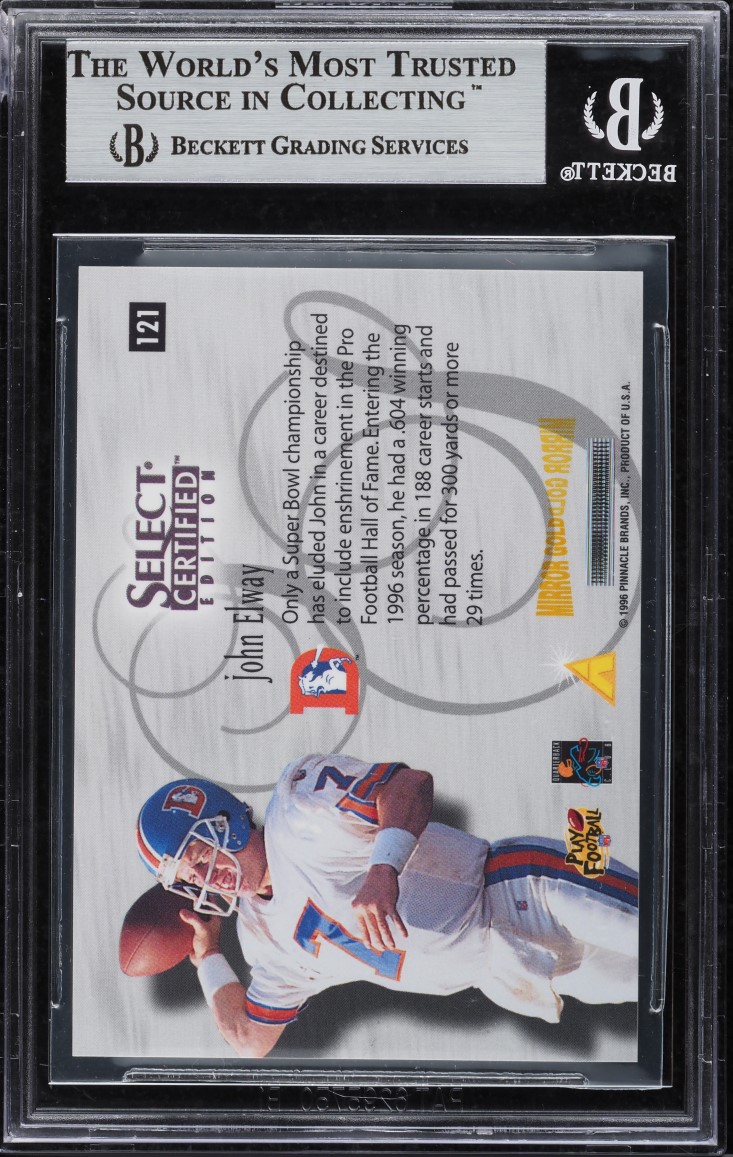 1996 Select Certified Mirror Gold John Elway /30 #121 BGS 8.5 NM-MT+
