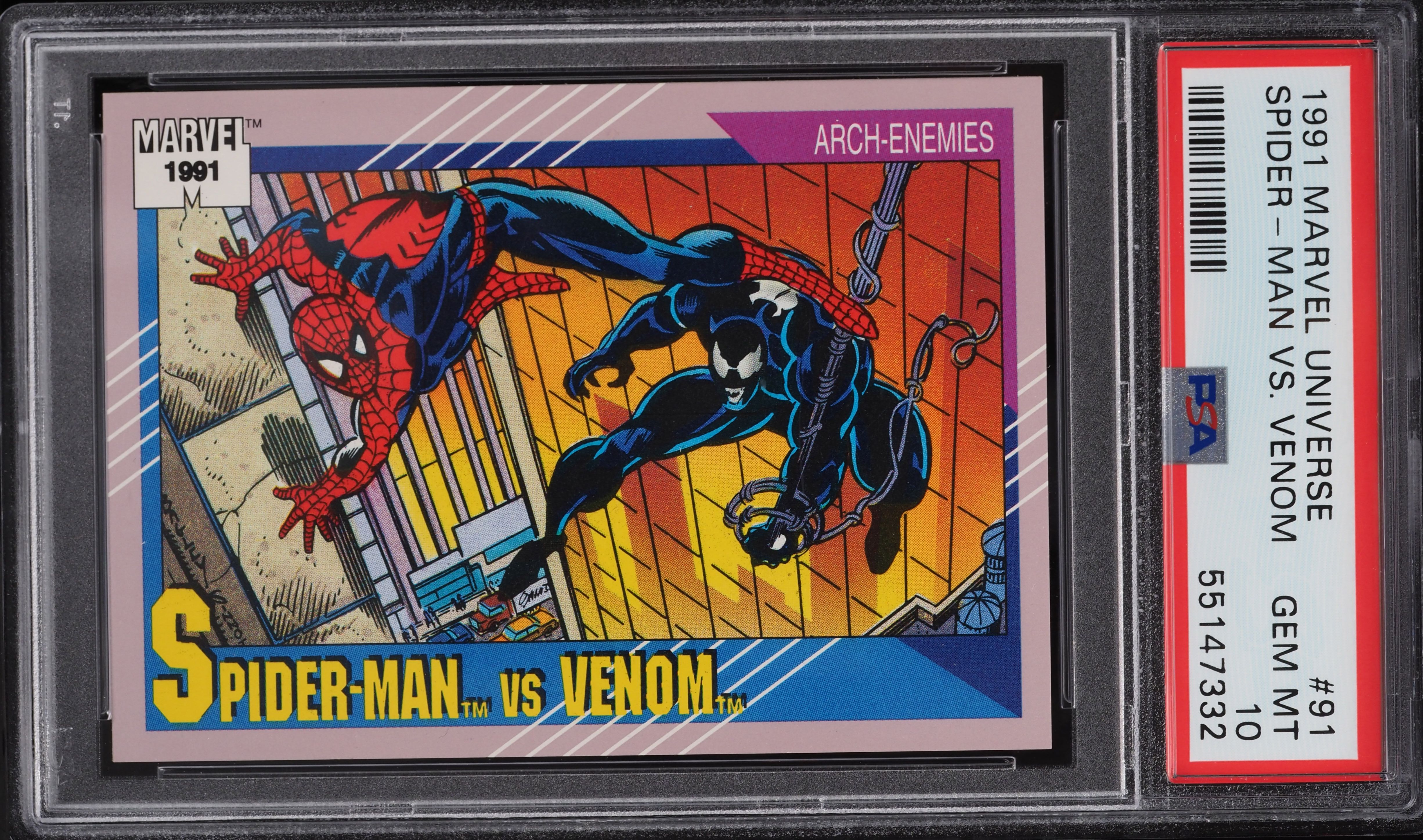 1991 Impel Marvel Universe Spider-Man Vs. Venom #91 PSA 10 GEM
