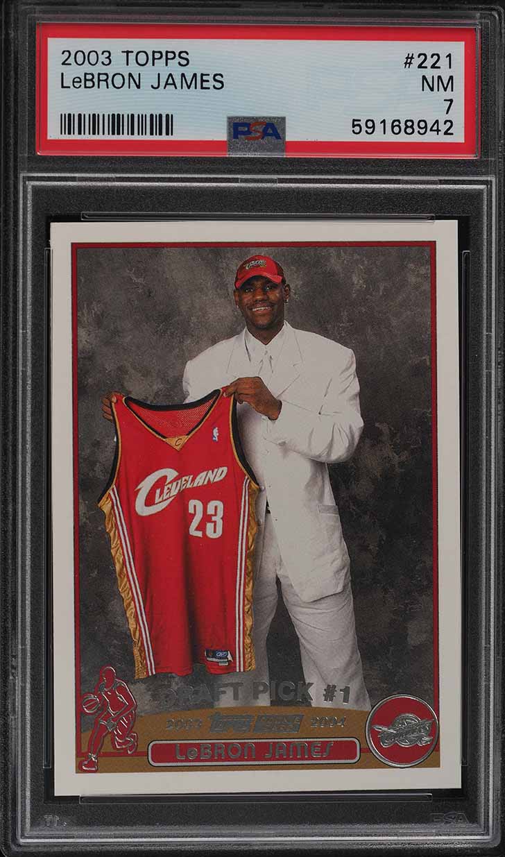 2003 Topps Basketball LeBron James ROOKIE RC #221 PSA 7 NRMT