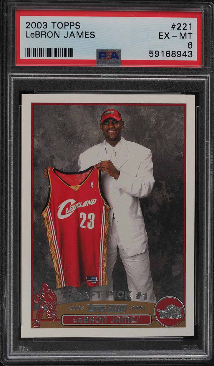 2003 Topps Basketball LeBron James ROOKIE RC #221 PSA 6 EXMT