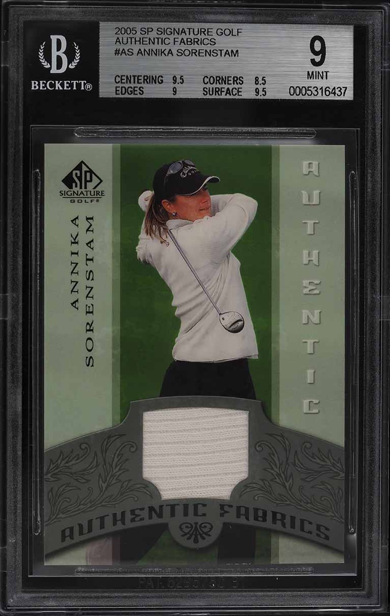 2005 SP Signature Authentic Fabrics Singles Annika Sorenstam PATCH BGS 9 MINT