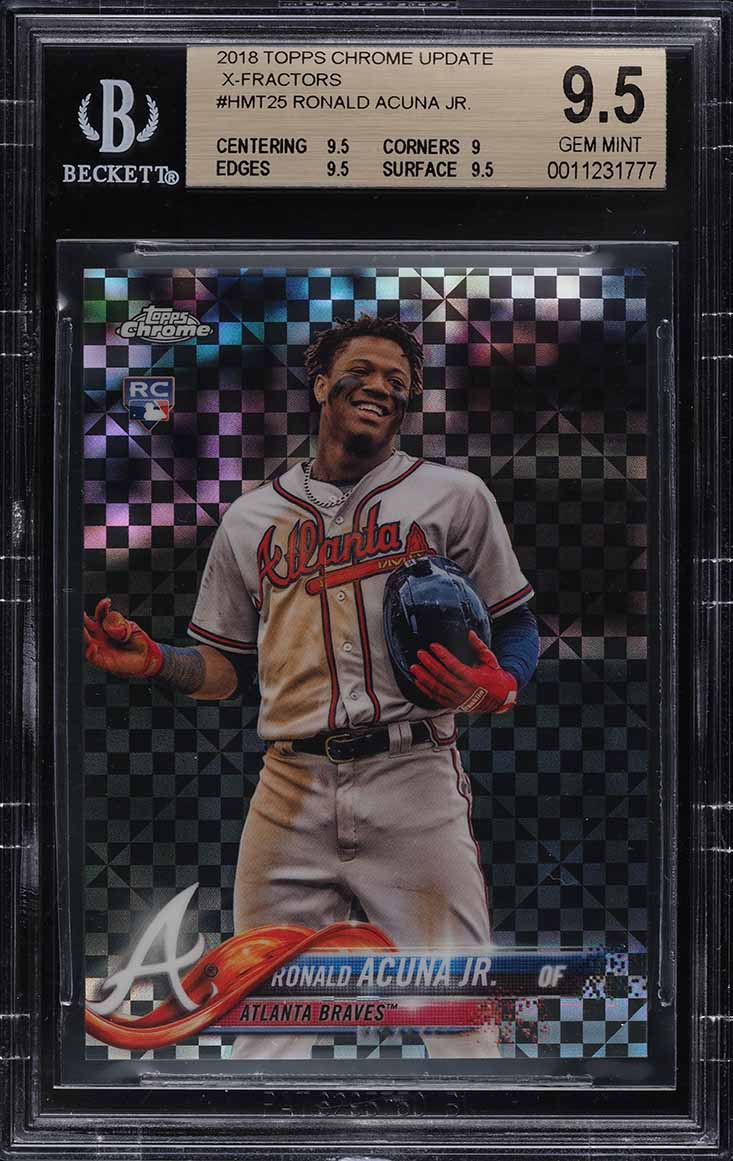 2018 Topps Chrome Update Xfractor Ronald Acuna Jr. ROOKIE /99 #HMT25 BGS 9.5 GEM