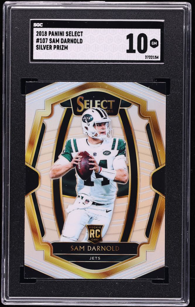 2018 Select Premier Level Silver Prizm Sam Darnold ROOKIE #107 SGC 10 GEM MINT