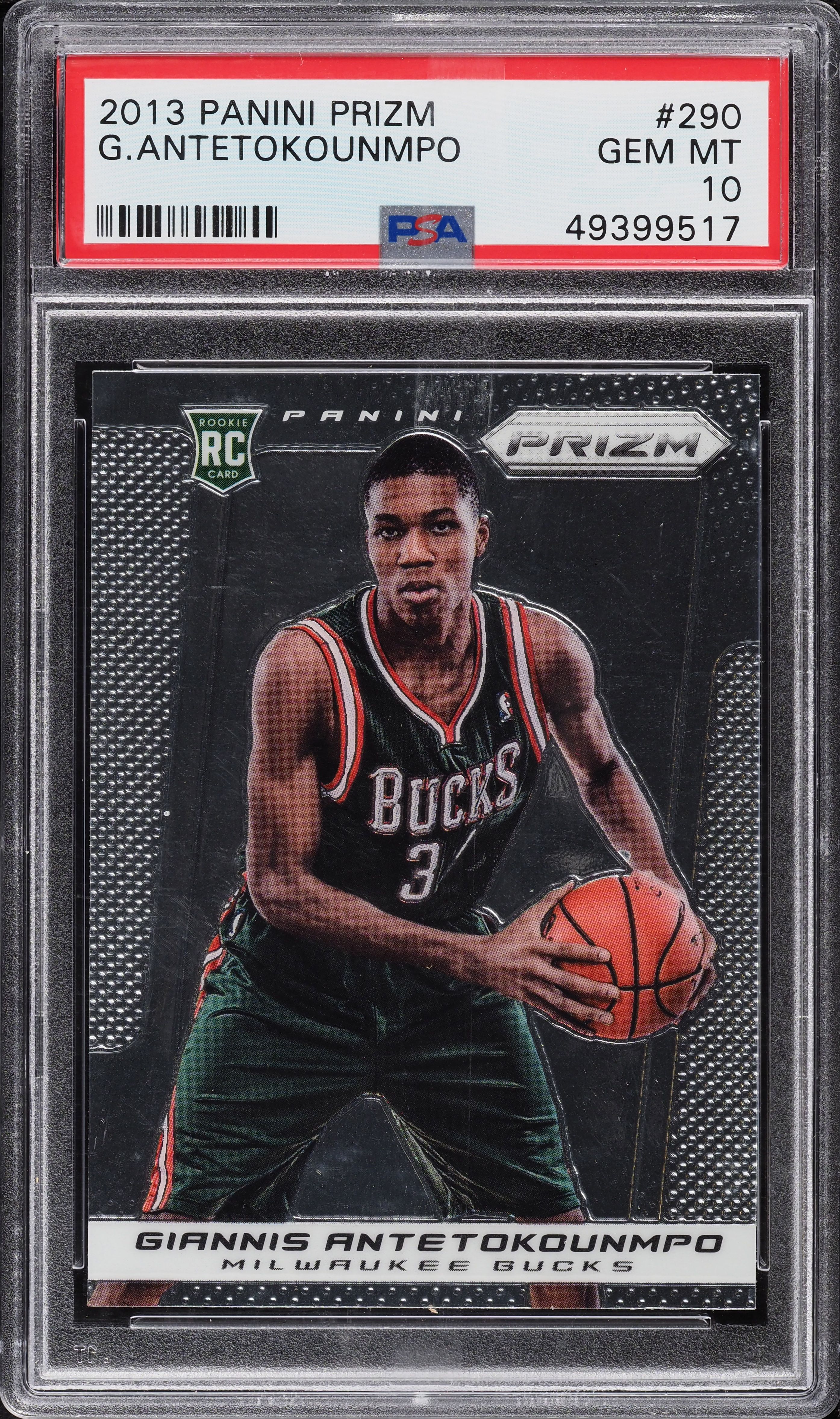 2013 Panini Prizm Giannis Antetokounmpo ROOKIE #290 PSA 10 GEM