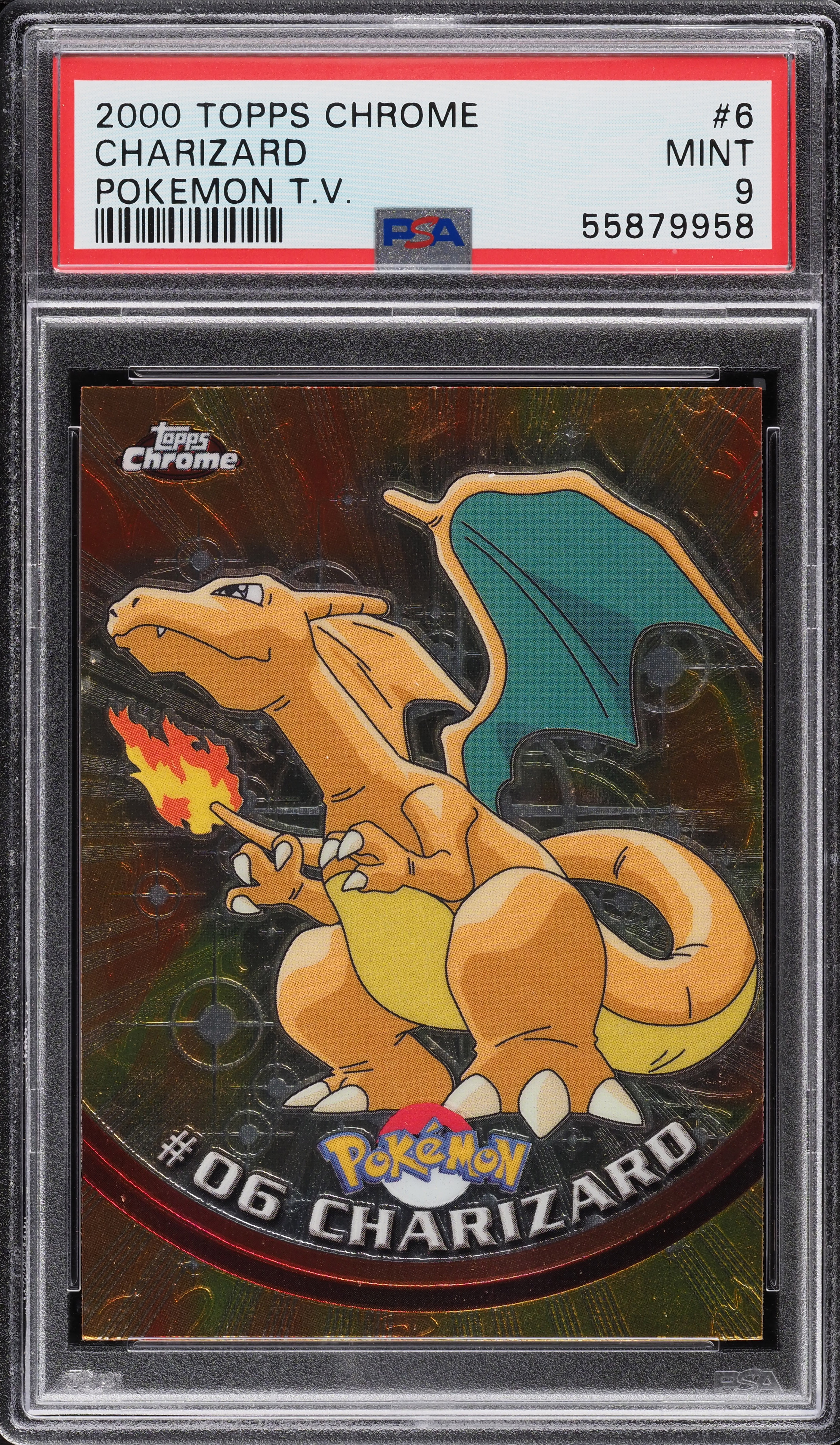 #06 charizard pokemon card Goldin style setup or your main portfolio #06 Charizard Topps Pokemon Card.