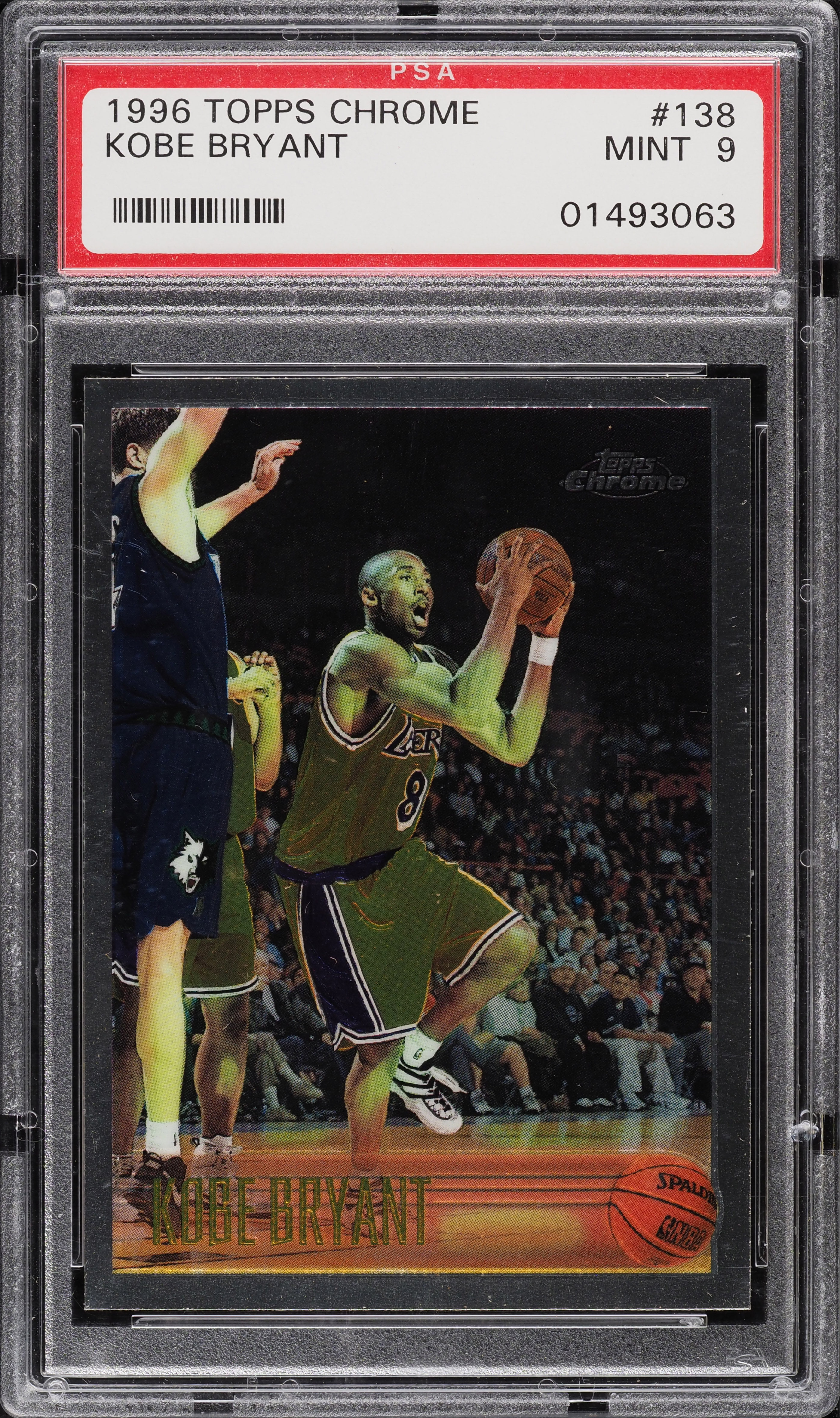 1996 Topps Chrome Kobe Bryant ROOKIE #138 PSA 9 MINT on Fanatics