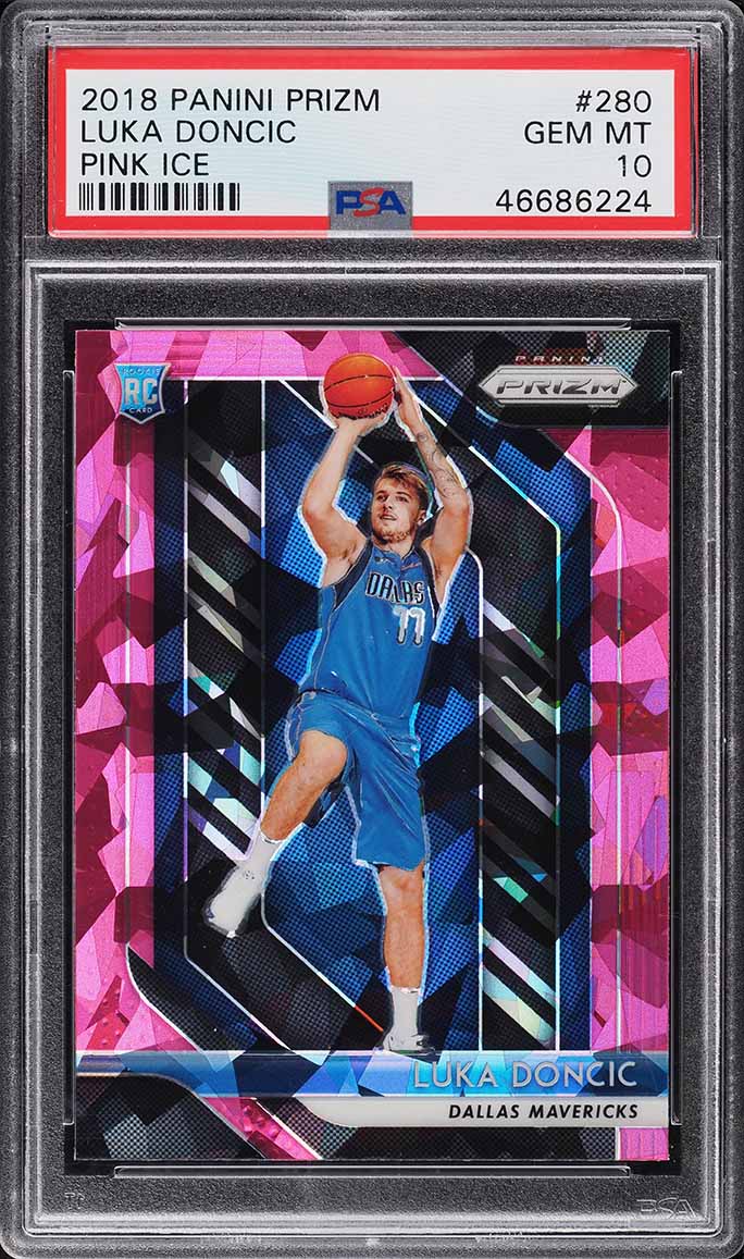 2018 Panini Prizm Pink Ice Prizms Luka Doncic ROOKIE #280 PSA 10 GEM MINT