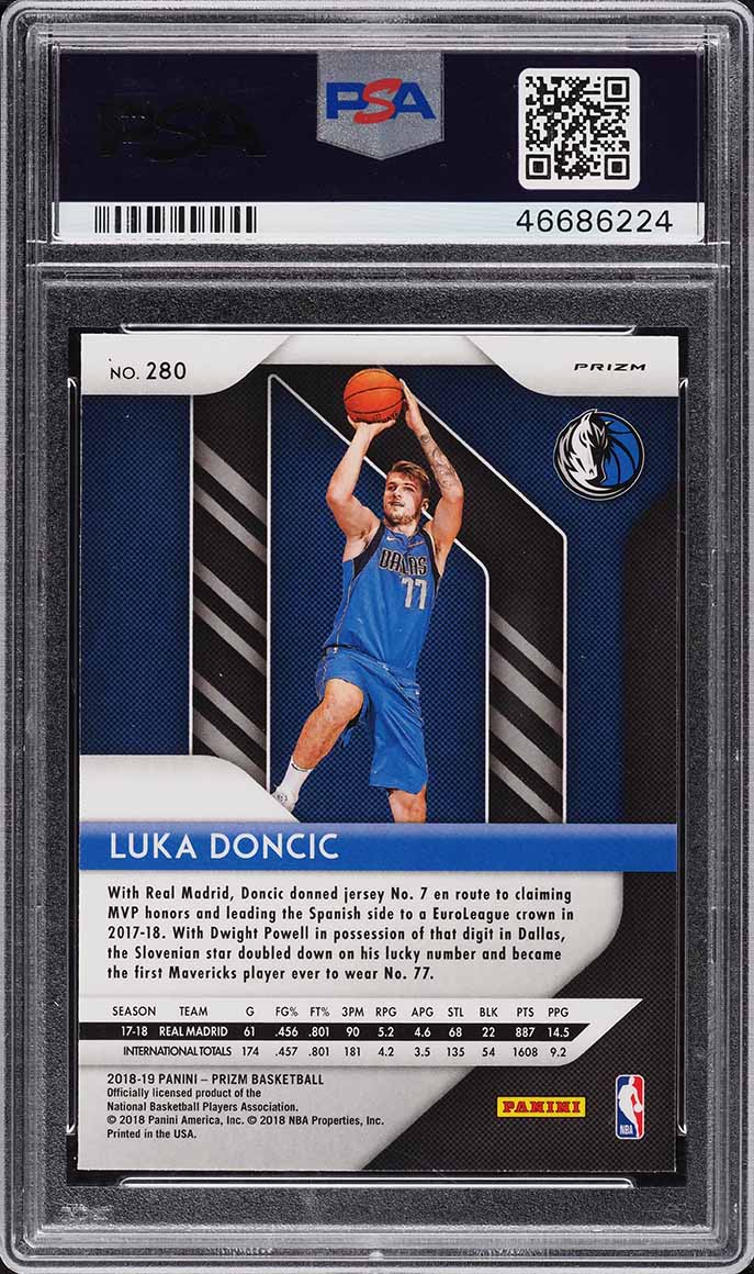 2018 Panini Prizm Pink Ice Prizms Luka Doncic ROOKIE #280 PSA 10 GEM MINT
