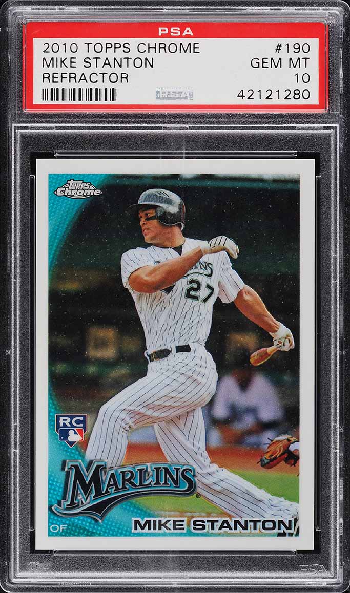 2010 Topps Chrome Refractor Giancarlo Stanton ROOKIE RC #190 PSA 10 GEM MINT