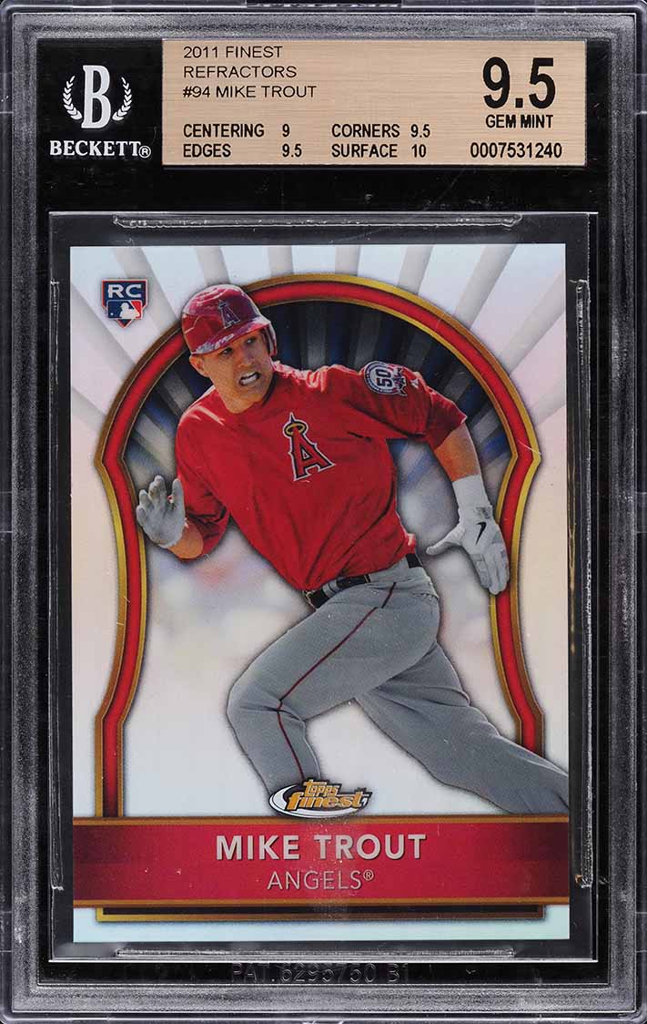 2011 Finest Refractor Mike Trout ROOKIE RC /549 #94 BGS 9.5 GEM MINT