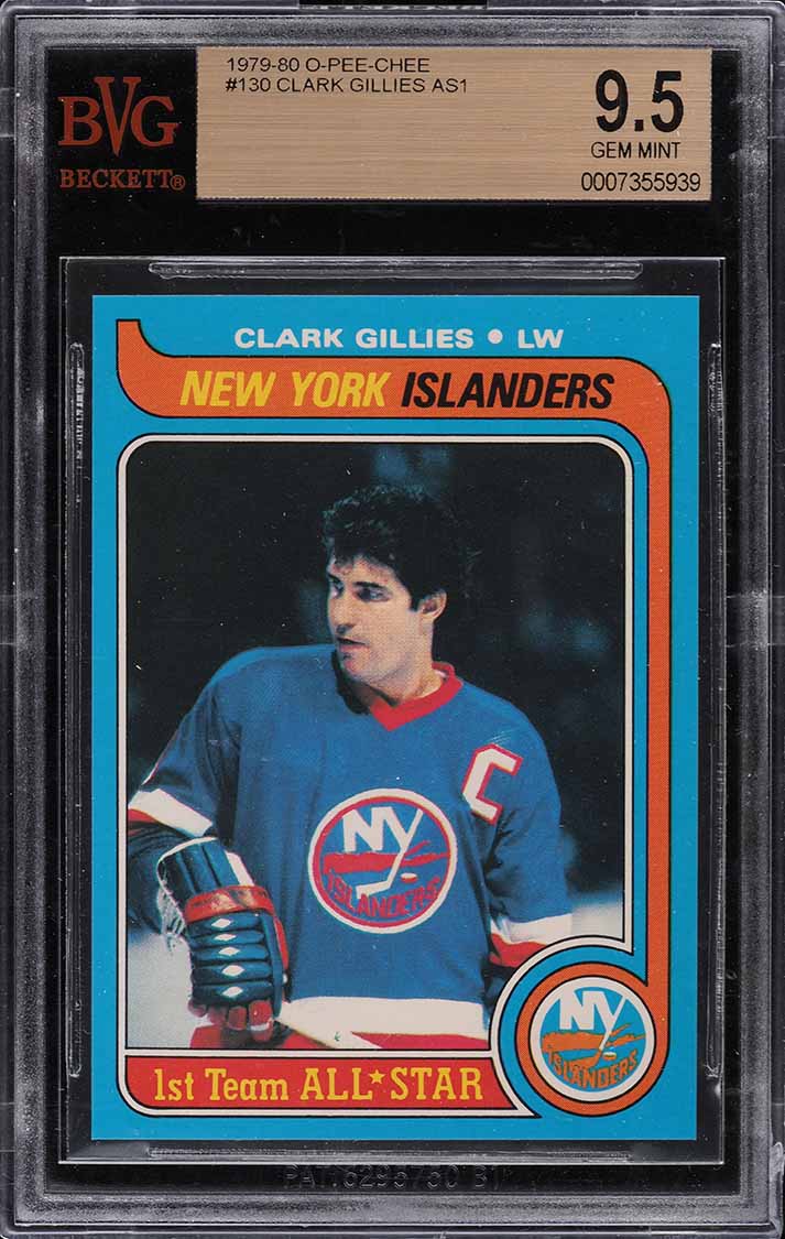 1979 O-Pee-Chee Hockey Clark Gillies ALL-STAR #130 BVG 9.5 GEM MINT