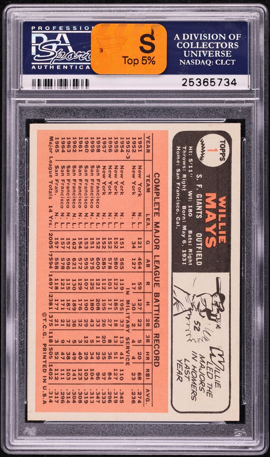 1966 Topps Willie Mays #1 PSA 4 VGEX