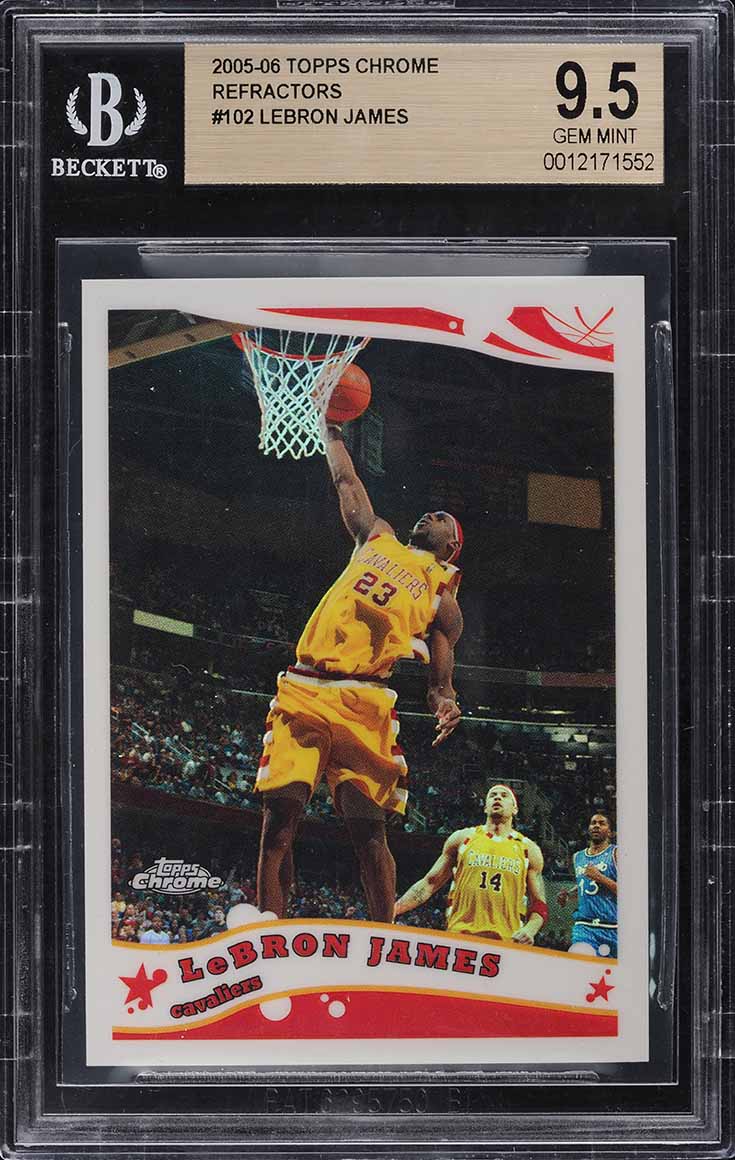 2005 Topps Chrome Refractor LeBron James /999 #102 BGS 9.5 GEM MINT