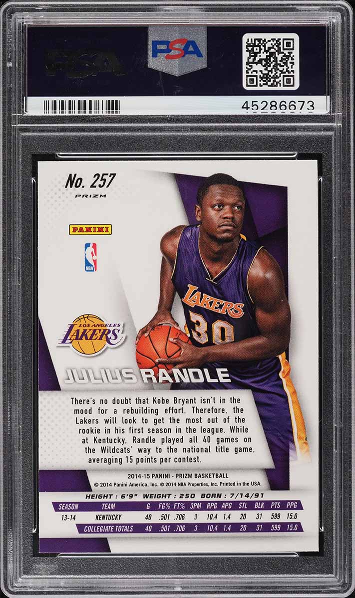 2014 Panini Prizm Green Julius Randle ROOKIE #257 PSA 10 GEM MINT 