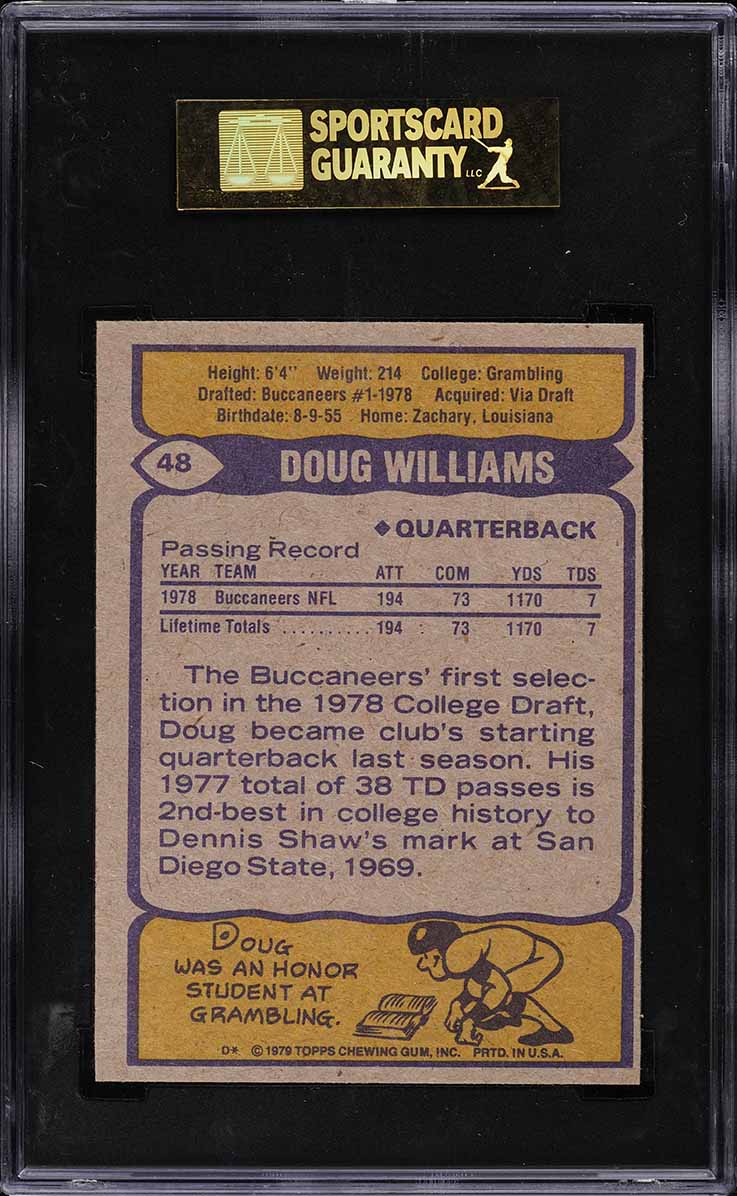 1979 Topps Football Doug Williams ROOKIE #48 SGC 8.5 NM-MT+