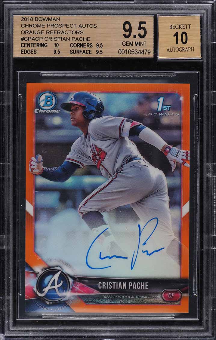2018 Bowman Chrome Cristian Pache PROSPECT AUTO #CPA-CP BGS 9 MINT