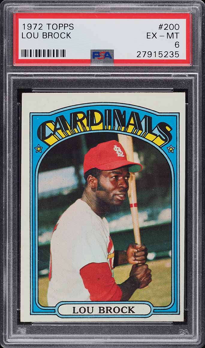 1972 Topps Lou Brock #200 PSA 6 EXMT