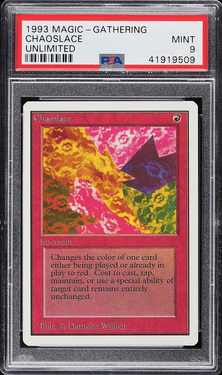 1993 Magic The Gathering MTG Unlimited Chaoslace PSA 9 MINT on