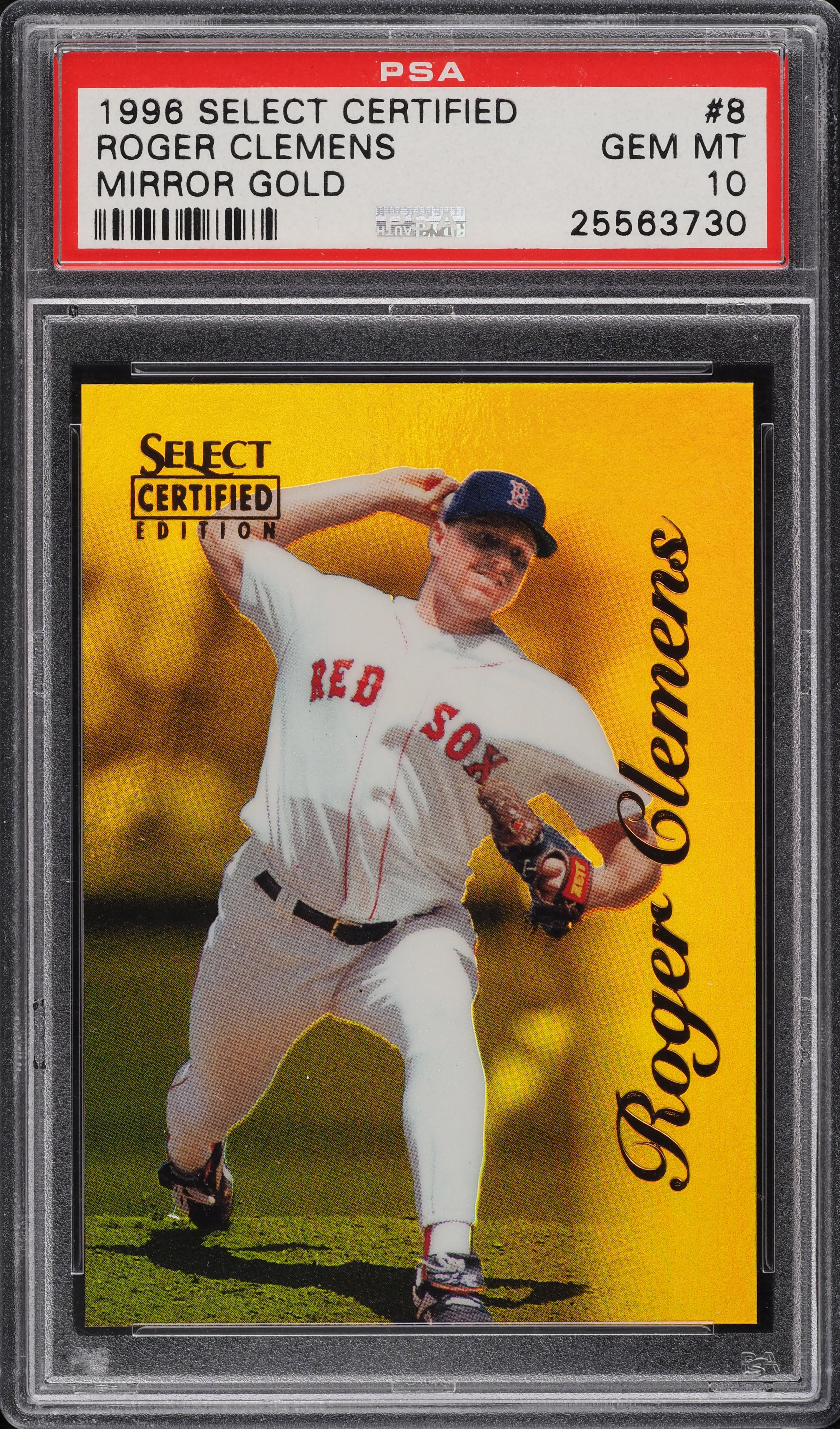 1996 Select Certified Mirror Gold Roger Clemens /30 #8 PSA 10 GEM