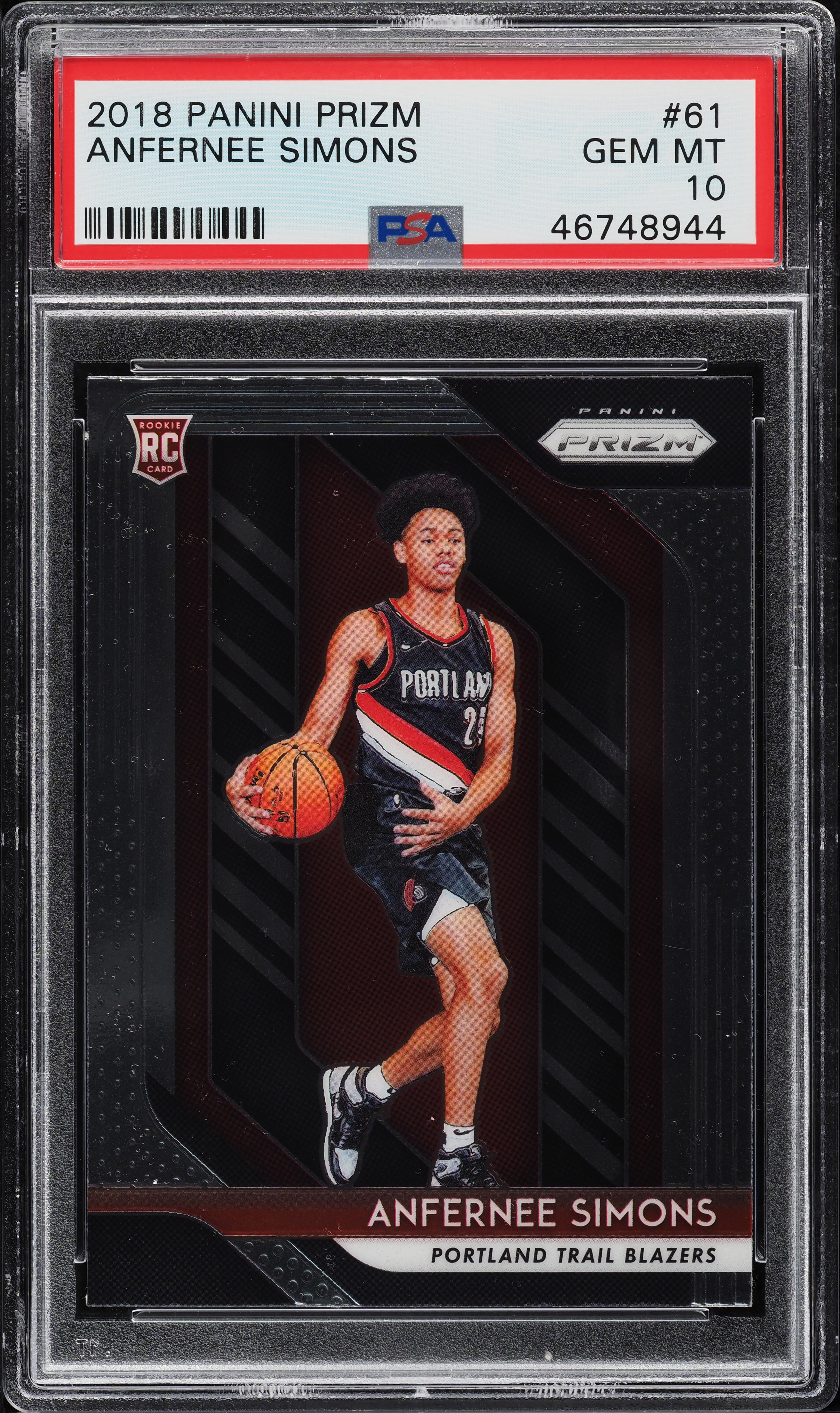 2018 Panini Prizm Anfernee Simons ROOKIE #61 PSA 10 GEM MINT