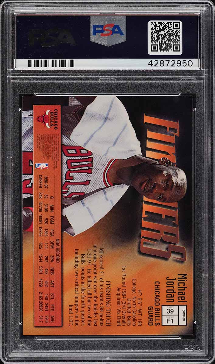 1997 Finest w/ Coating Michael Jordan #39 PSA 10 GEM MINT