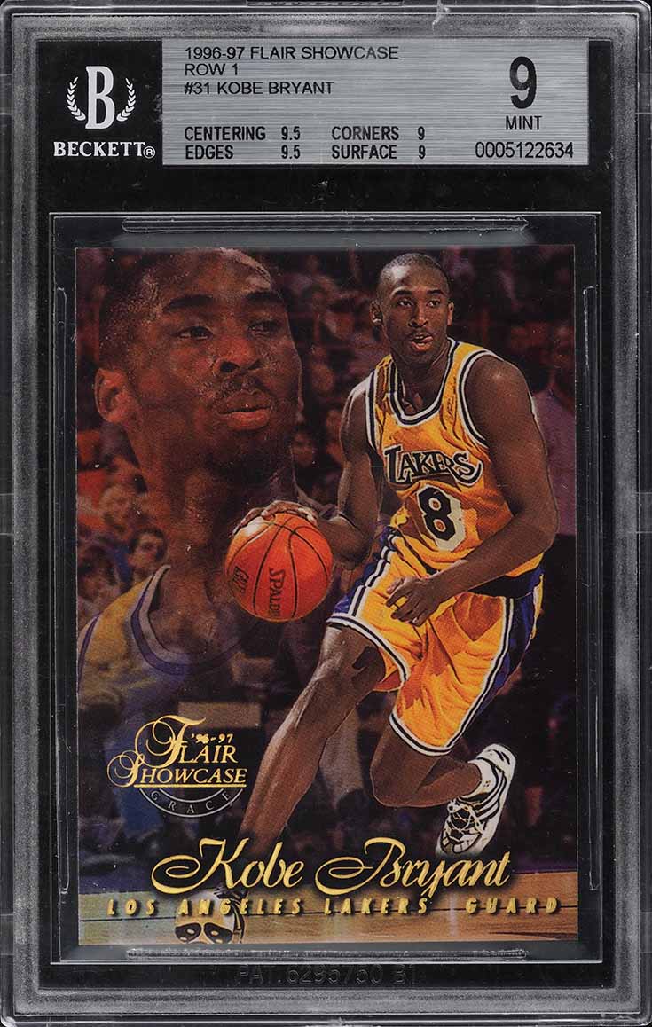 1996 Flair Showcase Row 1 Kobe Bryant ROOKIE #31 BGS 9 MINT