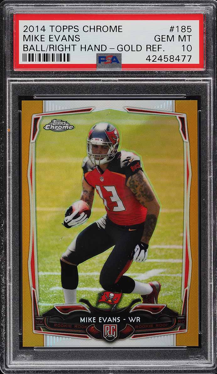 2014 Topps Chrome Gold Refractor Mike Evans ROOKIE /50 #185 PSA 10 GEM MINT