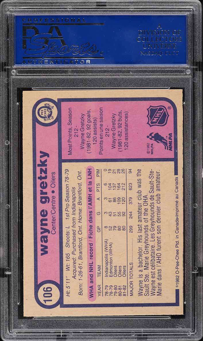1982 O-Pee-Chee Hockey Wayne Gretzky #106 PSA 9 MINT