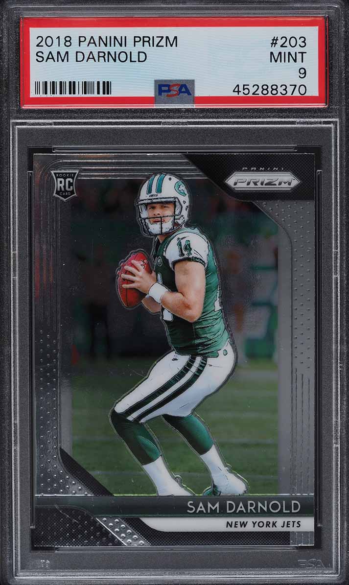 2018 Panini Prizm Sam Darnold ROOKIE RC #203 PSA 9 MINT on