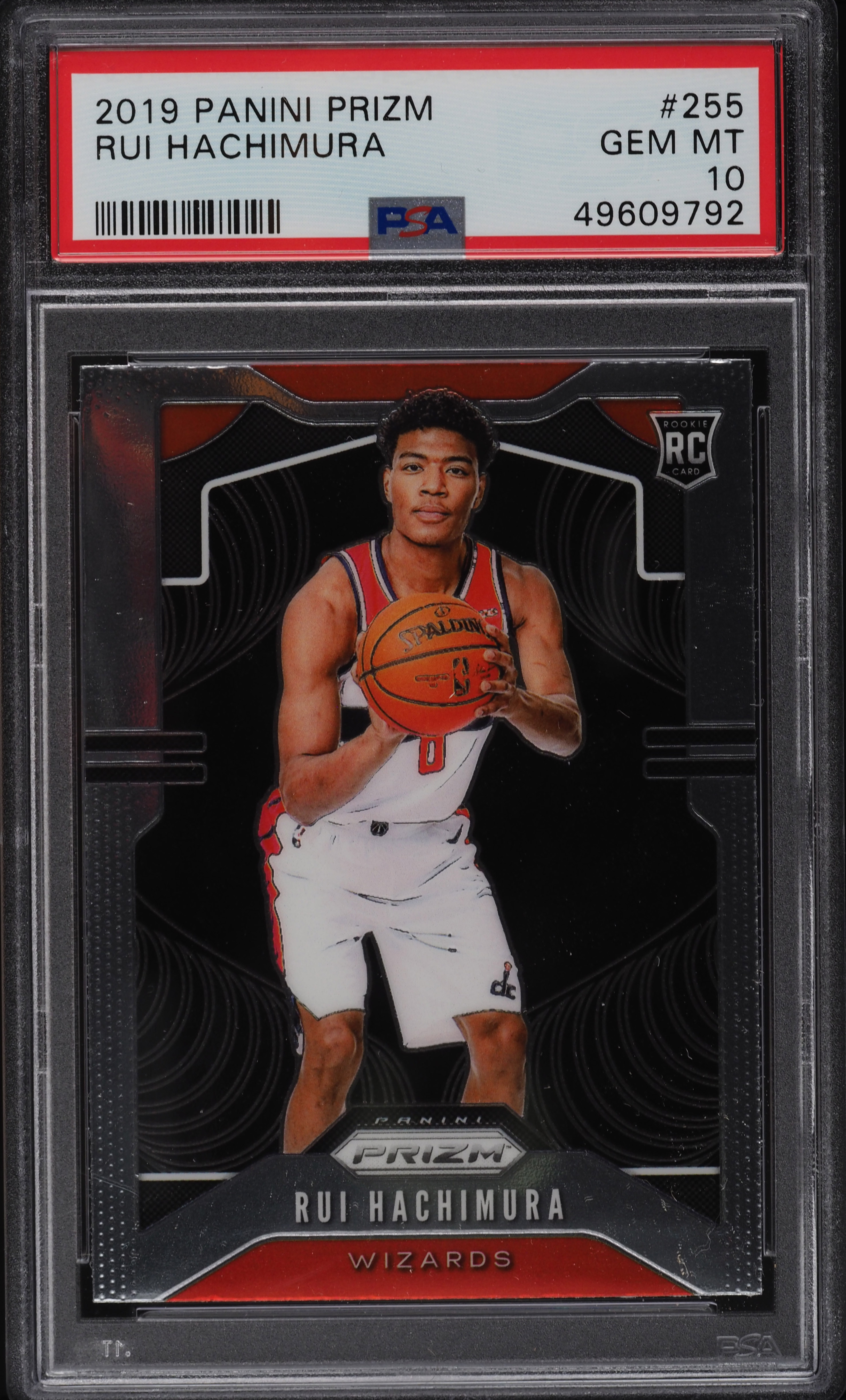 2019 Panini Prizm Rui Hachimura ROOKIE RC #255 PSA 10 GEM MINT on