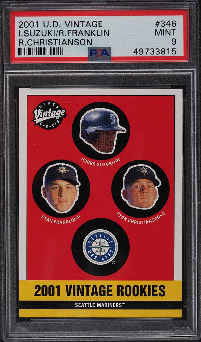 2001 Upper Deck Vintage Ichiro Suzuki ROOKIE RC #346 PSA 9 MINT