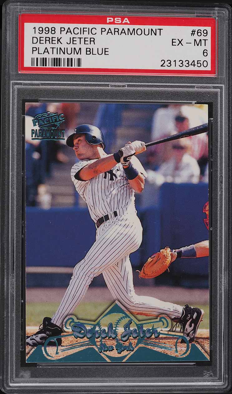 1998 Pacific Paramount Platinum Blue Derek Jeter #69 PSA 6 EXMT