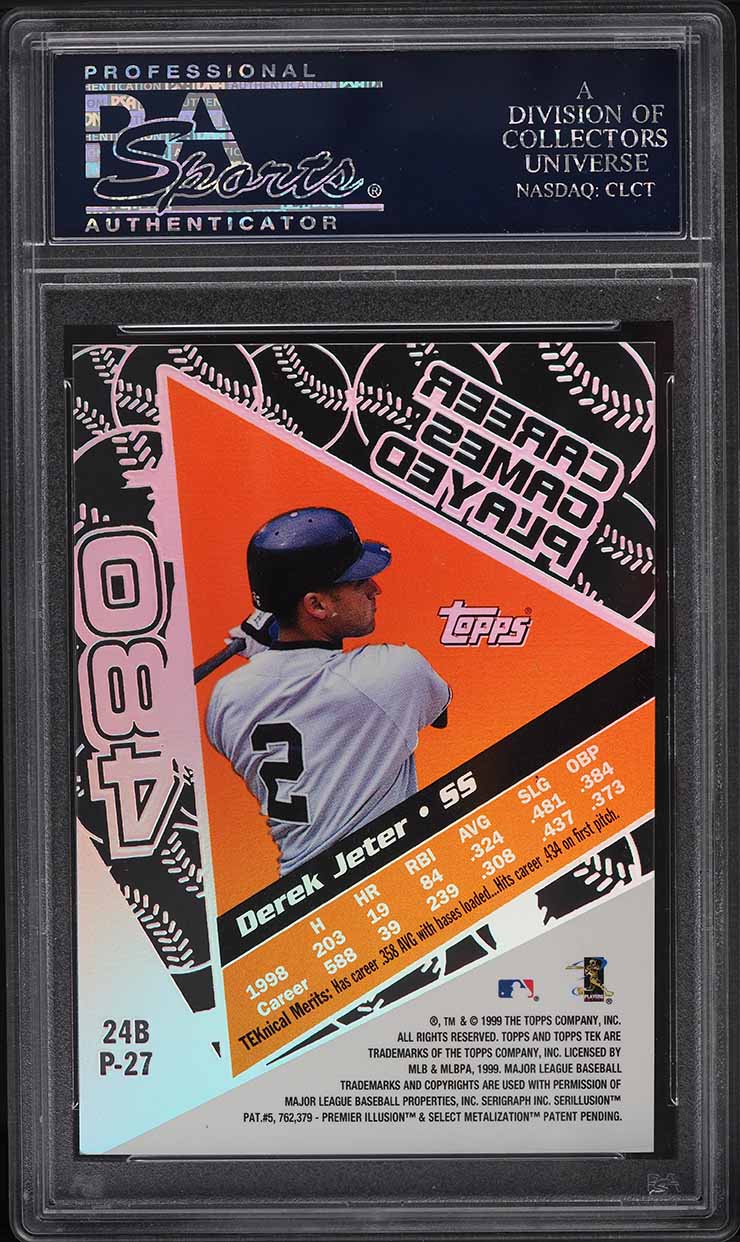 1999 Topps Tek Pattern 27 Derek Jeter #24B PSA 9 MINT