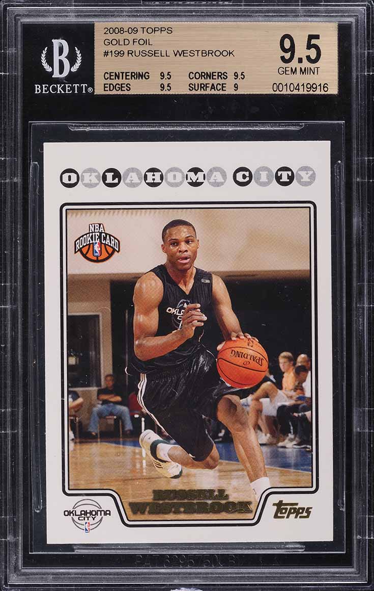 2008 Topps Gold Foil Russell Westbrook ROOKIE #199 BGS 9.5 GEM MINT