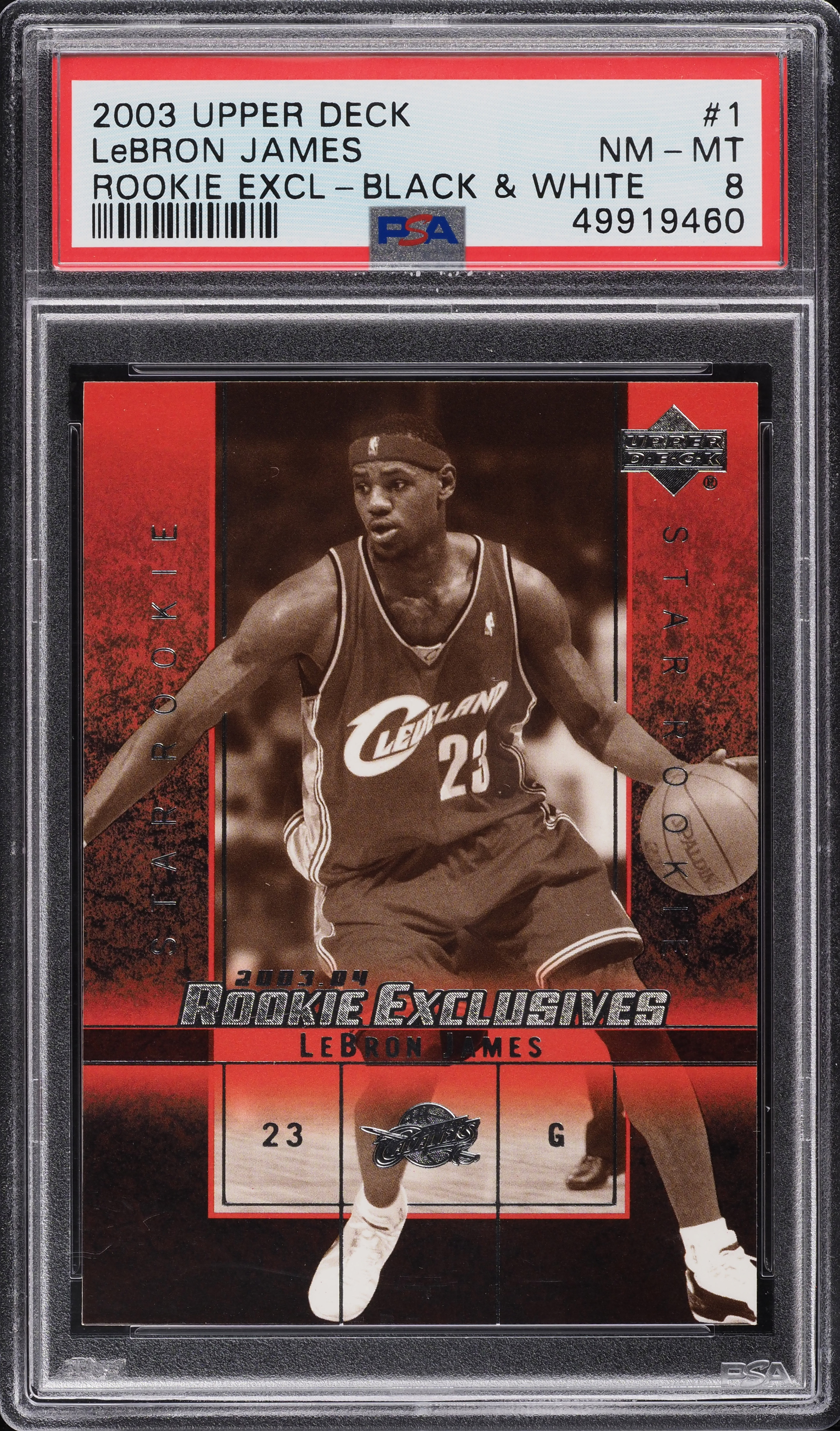 2003 Upper Deck Exclusives Black & White LeBron James ROOKIE #1 