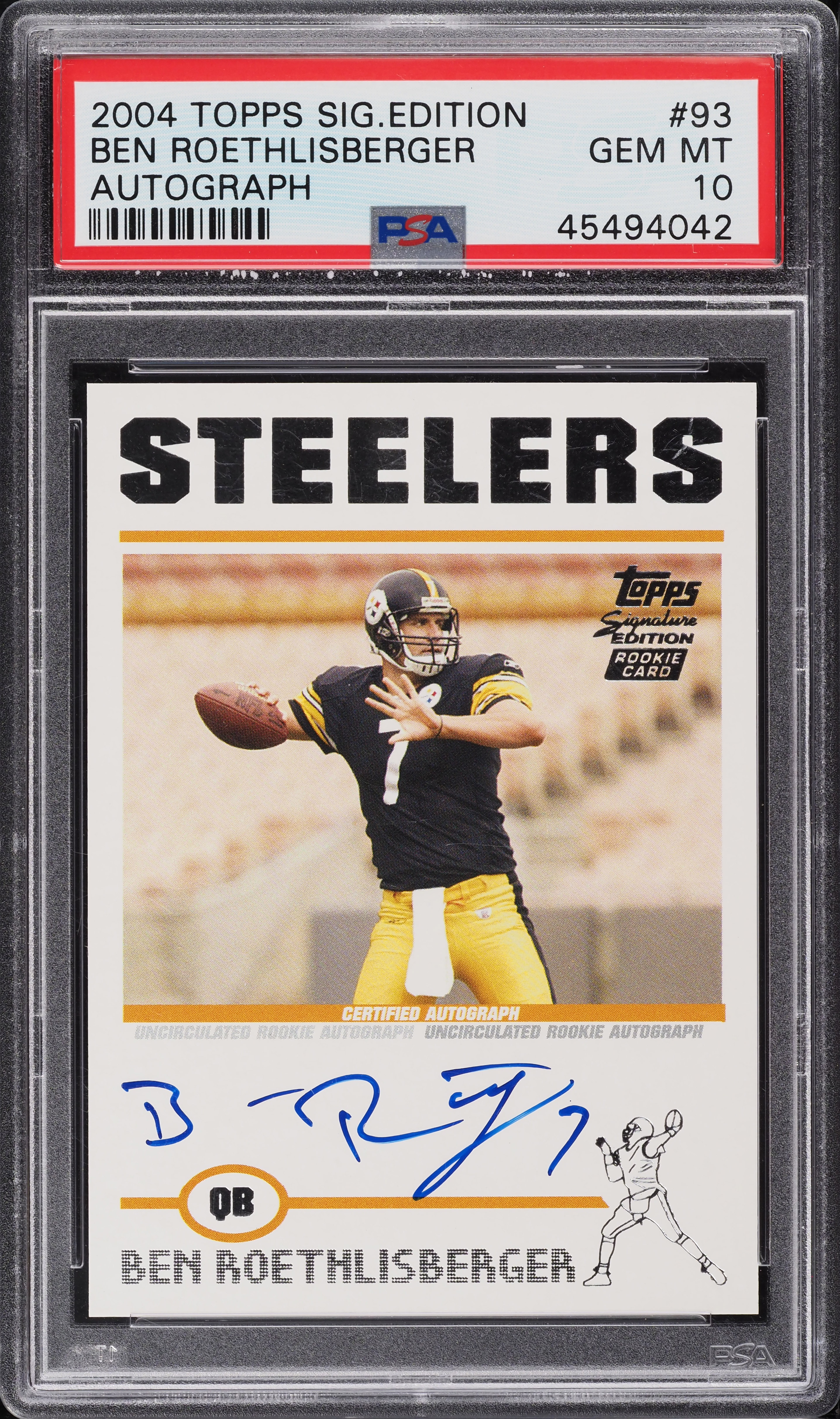 2004 Topps Signature Edition Ben Roethlisberger ROOKIE AUTO /299