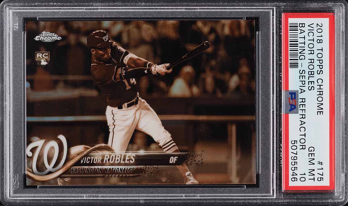 2018 Topps Chrome Sepia Refractor Victor Robles ROOKIE RC #175 PSA 10 GEM MINT