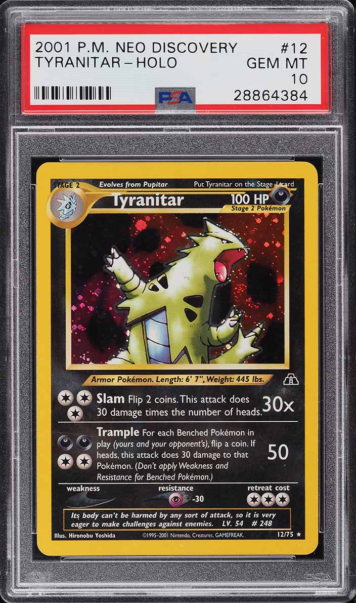 2001 Pokemon Neo Discovery Holo Tyranitar #12 PSA 10 GEM MINT