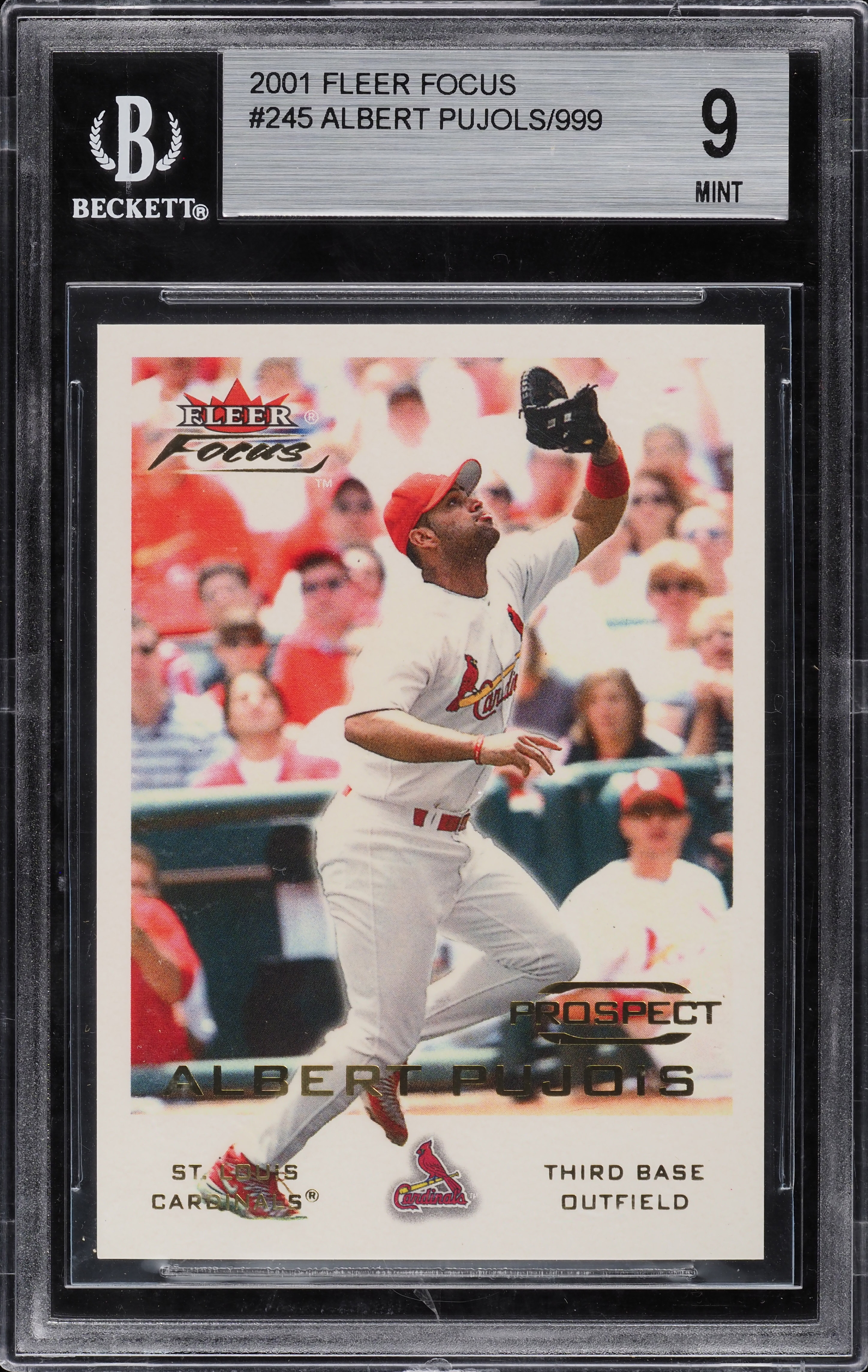 2001 Fleer Focus Albert Pujols ROOKIE RC /999 #245 BGS 9 MINT on