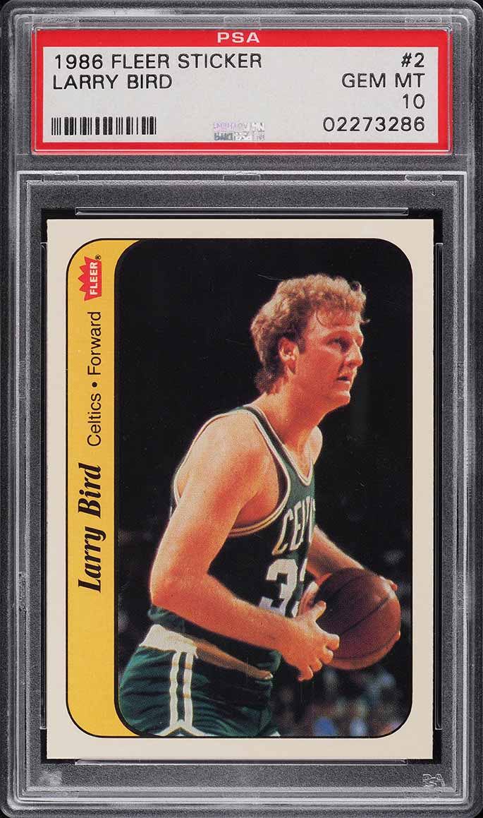 1986 Fleer Sticker Larry Bird #2 PSA 10 GEM MINT