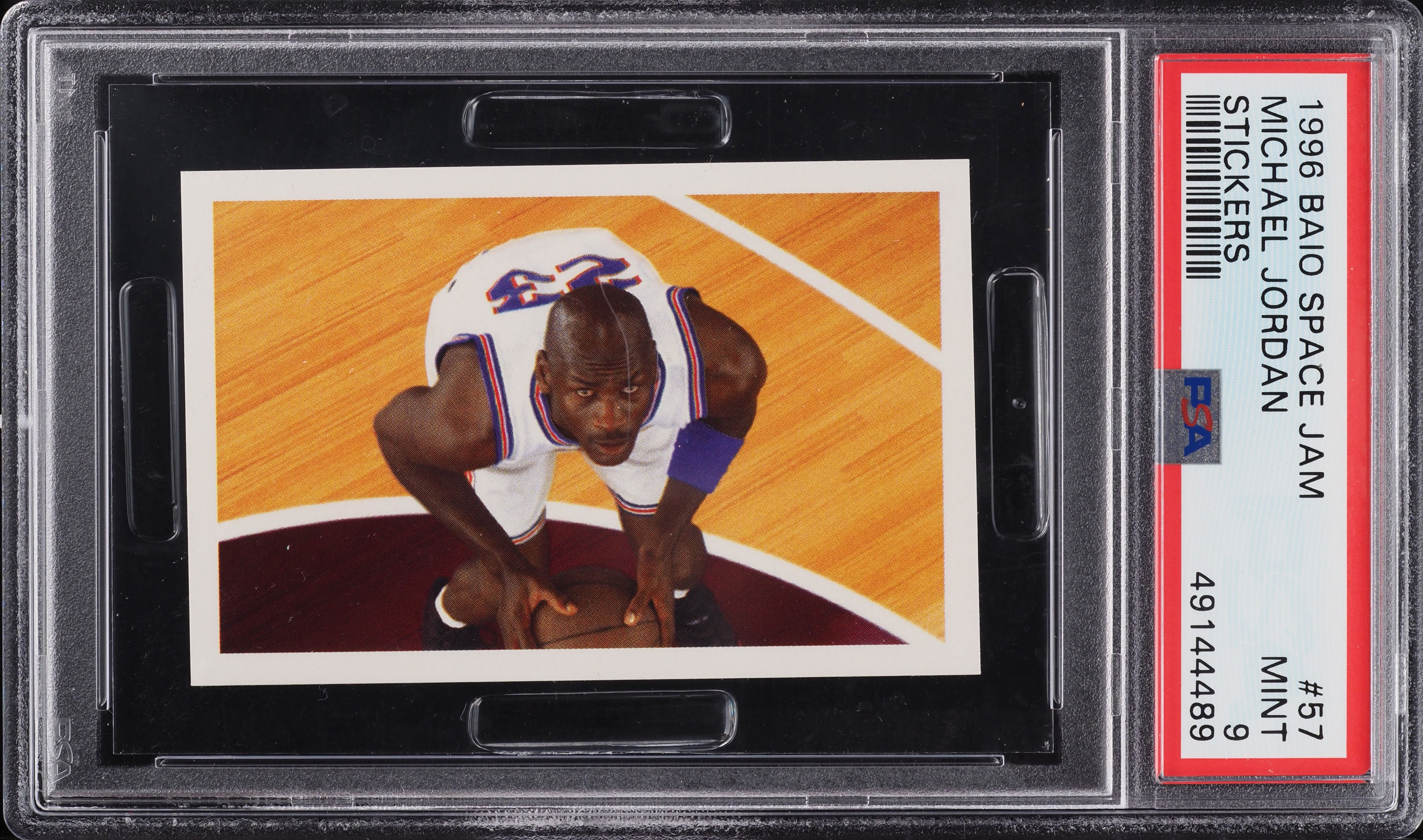 1996 Baio Space Jam Stickers Michael Jordan #57 PSA 9 MINT on