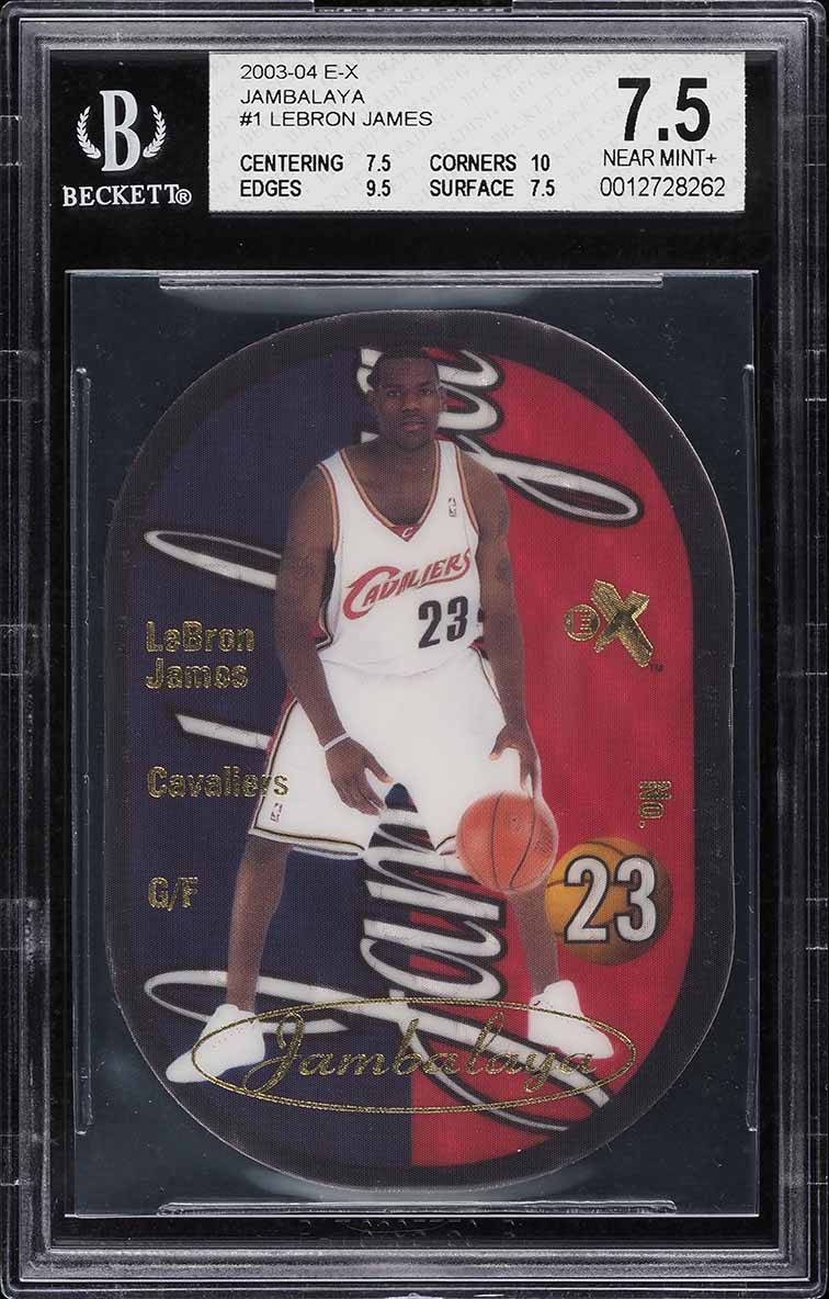 2003 Fleer E-X Jambalaya Die-Cut LeBron James ROOKIE #1 BGS 7.5 NRMT+