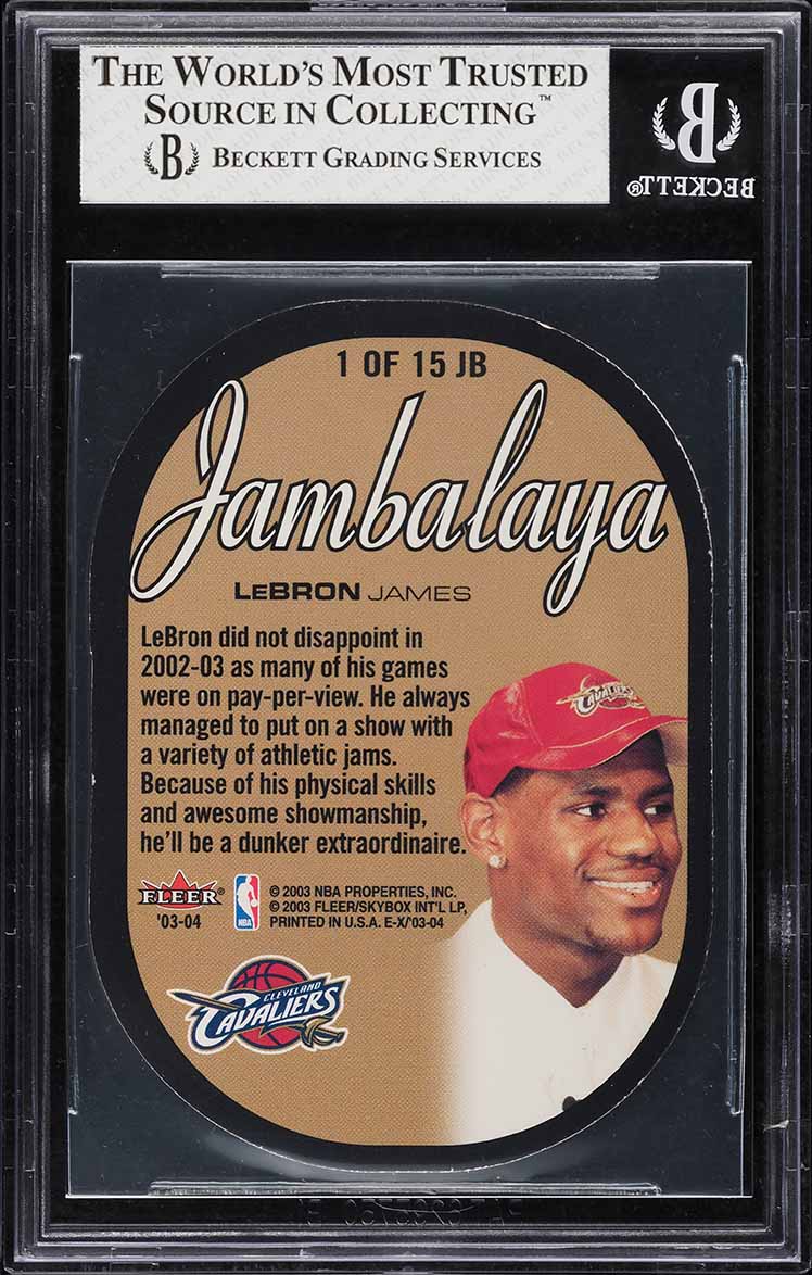 2003 Fleer E-X Jambalaya Die-Cut LeBron James ROOKIE #1 BGS 7.5 NRMT+