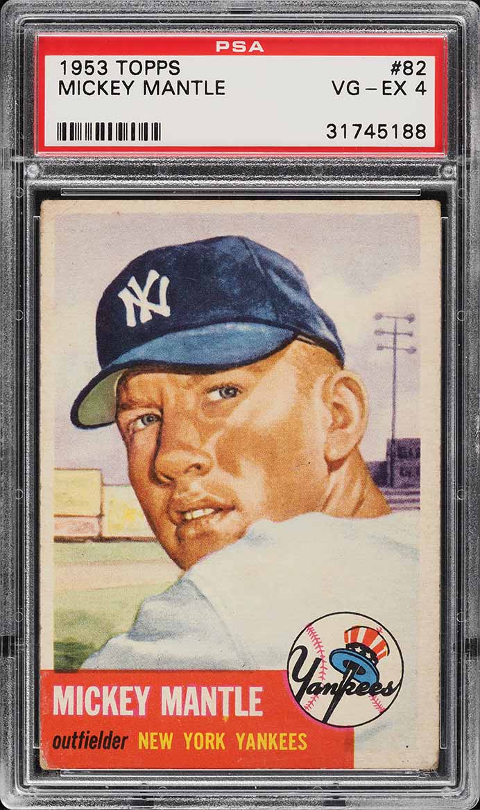 1953 Topps Mickey Mantle SHORT PRINT #82 PSA 4 VGEX
