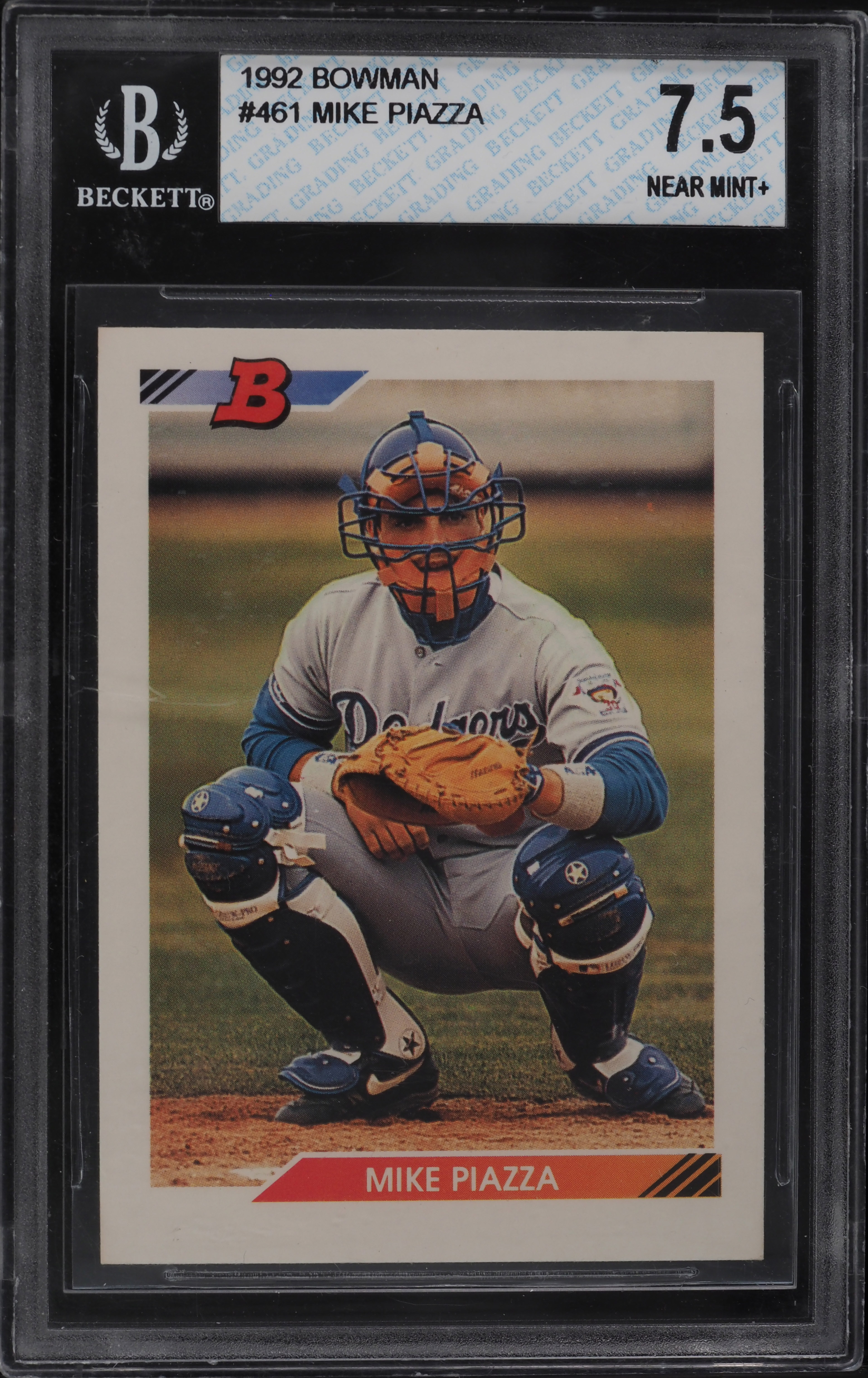 1992 Bowman Mike Piazza ROOKIE RC #461 BGS 7.5 NRMT+ on Fanatics