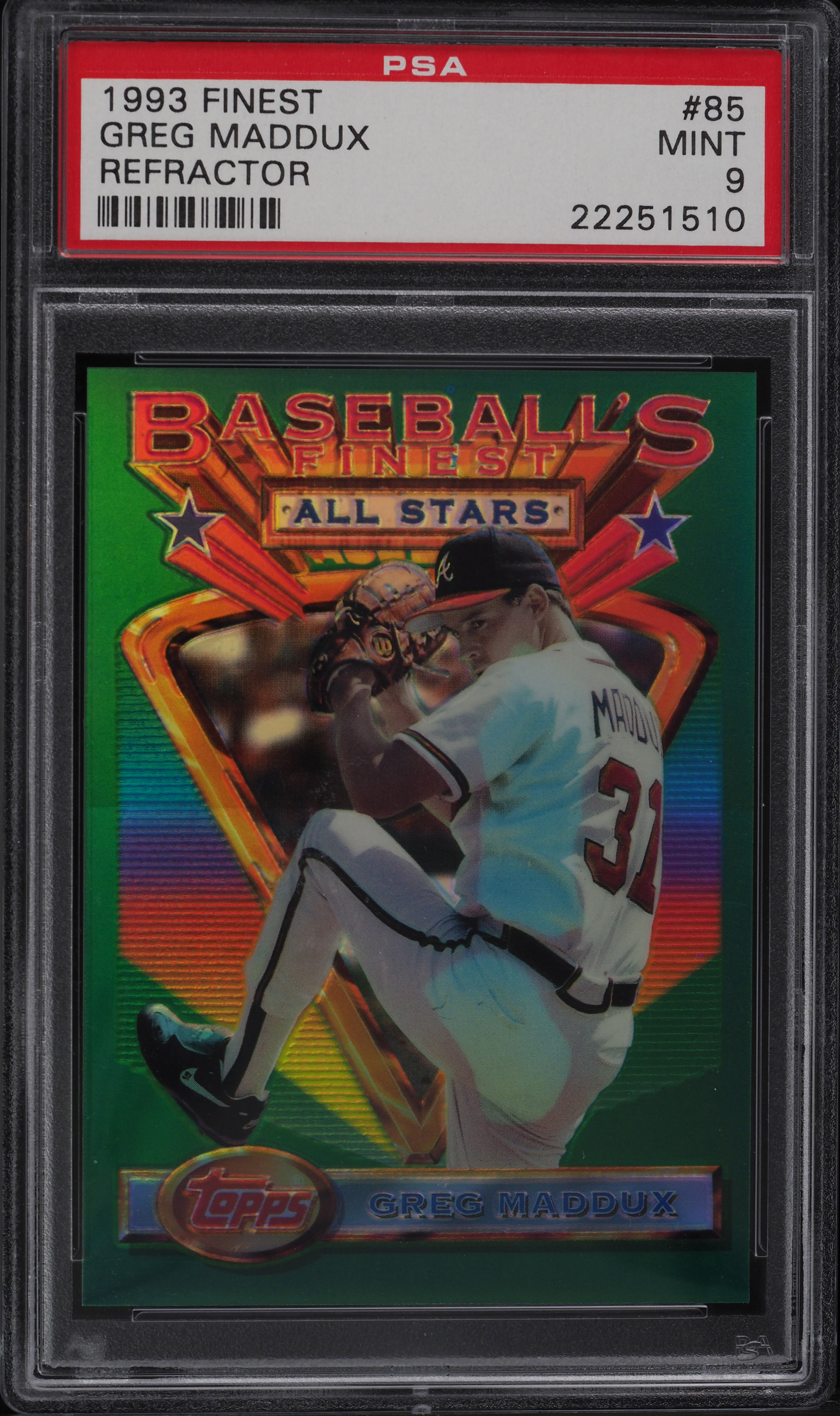 1993 Finest Refractor Greg Maddux ALL-STAR #85 PSA 9 MINT on